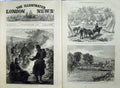 Old Antique Print 1872 Army Picket War Bridge River Stour Blandford Camp 19th