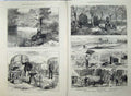Old Antique Print 1872 River Stour Witley Horses Forge Army War Kitchen 19th