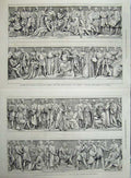 Antique Old Print 1872 Sculptures Prince Consort Memorial Musicians Poets 19th