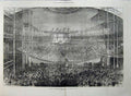 Old Antique Print 1872 National Temperance Featival Crystal Palace Art 19th