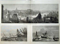 Old Antique Print 1872 Ruins Great Fire Boston Storms Baltic Sea Ships 19th