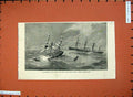 Old Antique Print Steam Ship Baltic Assyria Wreck Storm Atlantic Sea 1872 19th