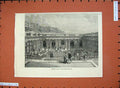 Old Antique Print 1872 Entrance Court Brighton Aquarium Architecture Art 19th