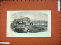 Old Antique Print 1872 Laying Foundation Stone New Harbour Works Jersey 19th