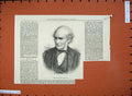 Original Old Antique Print 1872 Portrait Late Richard Lane Man 19th