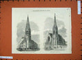 Old Antique Print 1872 Michael'S Church Kensington Park Trinity Finchley 19th