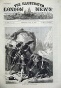 Original Old Antique Print 1873 Spain Carlist Ambuscade War Men Battle Fine Art
