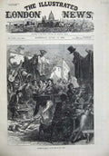 Old Antique Print 1873 Madrid Spain Buying Arms Bastro Weapons Music Art 19th