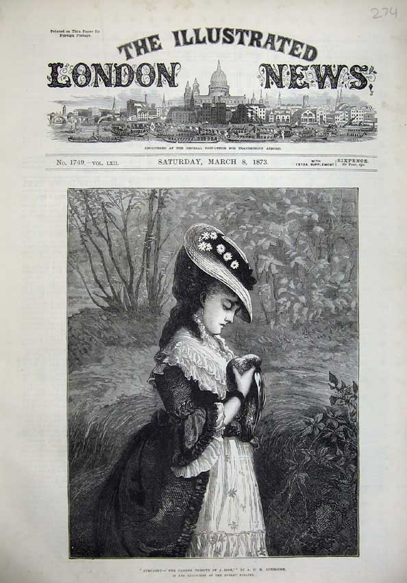 Original Old Antique Print 1873 Dudley Fine Art Dead Bird Young Girl Country