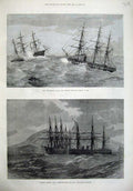 Old Antique Print 1873 Ship Immortalite Margaret Pollock Northumberland 19th