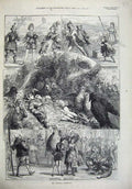 Old Antique Print 1873 Christmas Pantomimes Crystal Palace Drury Adelphi 19th