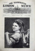 Original Old Antique Print 1873 Fine Art Young Girl Returning Market Dead Birds