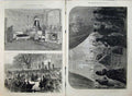 Original Old Antique Print 1873 Emperor Napoleon State Bedroom Crown Gate Art