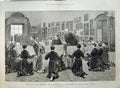 Old Antique Print Blue Coat Boys Showing Queen Buckingham Place 1873 Art 19th