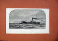 Old Antique Print 1873 Fine Art Double Screw Gun-Boat Snap Sea War Ship 19th