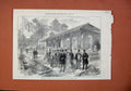 Old Antique Print 1873 Vienna Exhibition Royal Party Commissioners House 19th