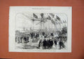 Old Antique Print 1873 Prince Wales Founation Stone Norfolk School Elmham 19th