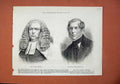Original Old Antique Print 1873 Late Baron Channell Judge Mr Robert Graves 19th