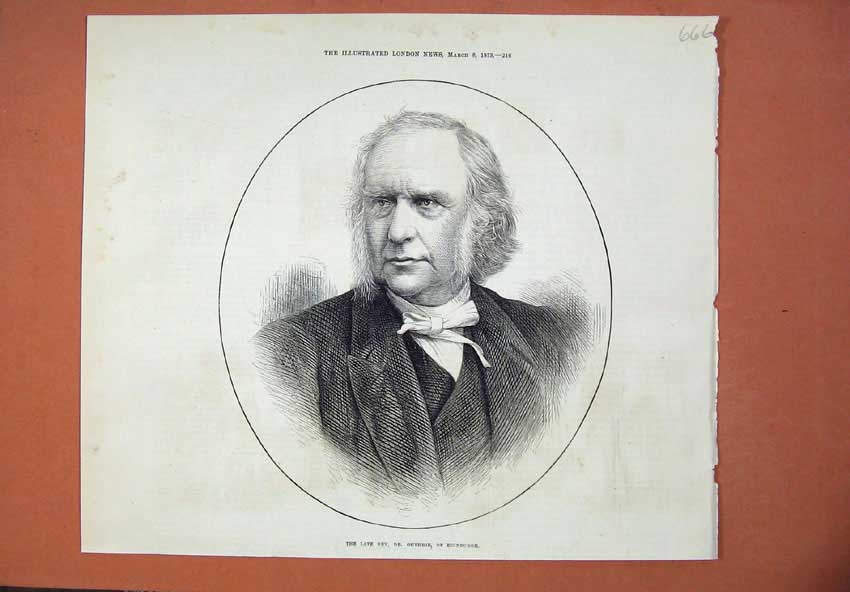 Original Old Antique Print 1873 Portrait Dr Guthrie Edinburgh Scotland Art 19th