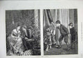 Original Old Antique Print 1873 Hide Seek Children Games Man Woman Romance Art