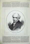 Original Old Antique Print 1873 Portrait Sir Henry Holland Bart Man Victorian