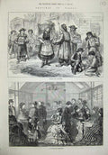 Original Old Antique Print Vienna 1873 Pedlars Laundress Fashionable Conditorel