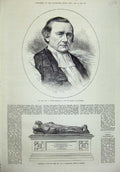 Original Old Antique Print Rev HarBrowne Winchester 1873 Monument Carlisle 19th