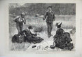 Original Old Antique Print 1873 Tita'S Wager Men Women Romance River Picnic Art