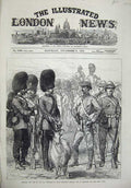 Original Old Antique Print Ficers Men Fusiliers Uniform GCoast War Army 1873