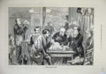 Original Old Antique Print 1873 White Beer Room Berling Germany Men Table Chair