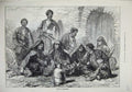 Old Antique Print 1873 Georgian Mountaineers Men Costume Weapons Fine Art 19th