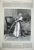 Original Old Antique Print Lyceum Theatre 1873 Scene Richelieu Man Big Sword
