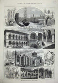 Old Antique Print 1873 Bristol Musical Festival Colston Abbey Berkley Art 19th