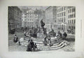 Original Old Antique Print 1873 Fountain Raphael Donner Neumarket Vienna Statue