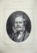 Original Old Antique Print 1873 Portrait Late Sir Edwin Landseer Man Victorian