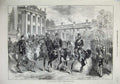 Original Old Antique Print 1873 King Italy Berlin Review Guards War Horses Army