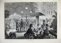 Old Antique Print 1873 Kroll'S Gardens Berlin Germany Women Men Tea-Time 19th
