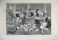 Original Old Antique Print 1873 Michaelmas Goose Fair People Birds Victorian