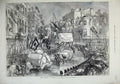 Original Old Antique Print 1873 Trades Procession Bradford Townhall Horses Army