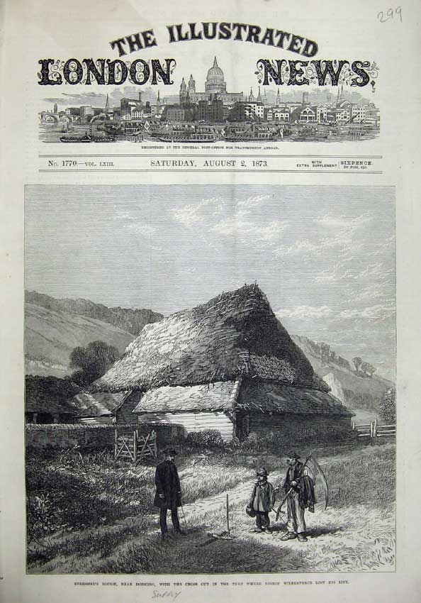 Old Antique Print 1873 Surrey Evershed Rough Dorking Wilberforce Fine Art 19th