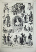 Old Antique Print 1873 Vienna Jew Hawkers Suisse Trinkhalle Sweep Police 19th