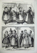 Old Antique Print Vienna Exhibition 1873 Syrian Alpine Hut Austrain Swiss 19th