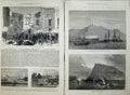 Antique Old Print Civil War Spain 1873 Seville Fort Navidad Barcelona Art 19th