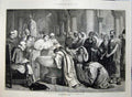 Old Antique Print 1873 Baptism Moors Conquest Granada Church Edwin Long 19th
