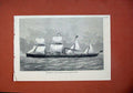 Original Old Antique Print 1873 Steam Ship Duke Devonshire Barrow-In-Furness