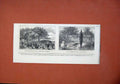 Old Antique Print 1873 Bishop Wilberforce Grave Caesar'S Camp Wimbledon 19th
