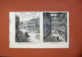 Old Antique Print 1873 Swans Bishopgate Street Trianon-Sous-Bois Bazaine 19th