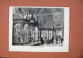 Original Old Antique Print 1873 Vienna Exhibition English Court People Fine Art