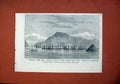 Original Old Antique Print 1873 Carthagena Harbour Ships Vittoria Triumph Torch