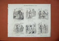 Old Antique Print 1873 Vienna Exhibition Geologist Jeweller Beer-Garden 19th